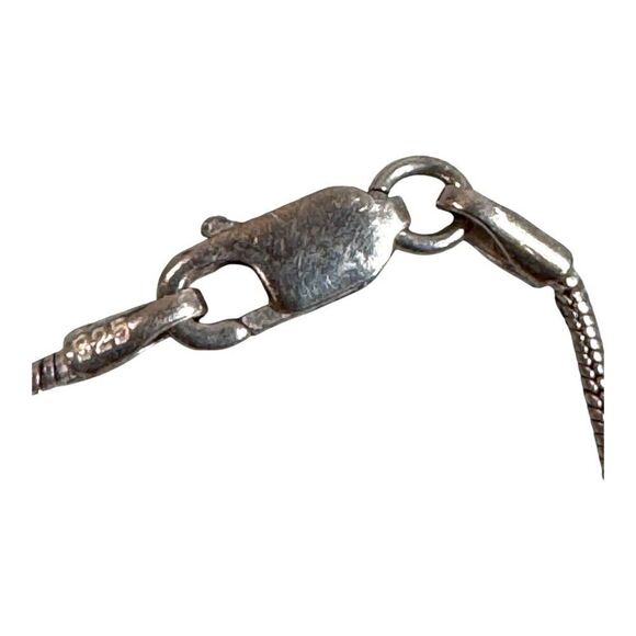 Sterling Silver 925 Snake Chain Bracelet For Charm Beads Green Gemstone 7.5" - Picture 6 of 8